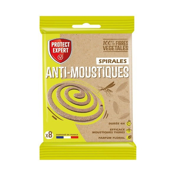 PROTECT EXPERT - Spirale extérieur anti moustiques géraniol sachet de 8