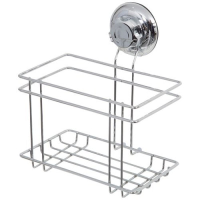 PORTE FLACONS A VENTOUSE METAL CHROME