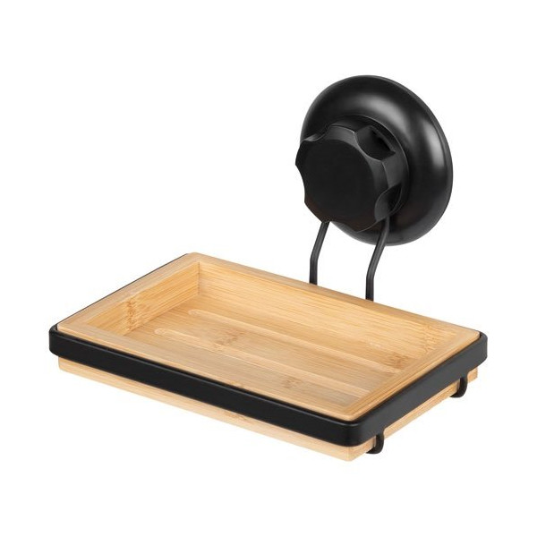CIE EUROPE - Porte savon ou éponge à ventouse bambou noir mat