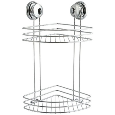ETAGERE D'ANGLE 2 NIVEAUX VENTOUSE CHR (Vendu par 1)