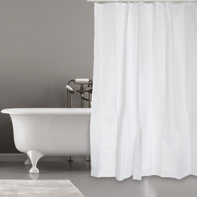 RIDEAU DOUCHE 180X200 POLYESTER BLANC (Vendu par 1)