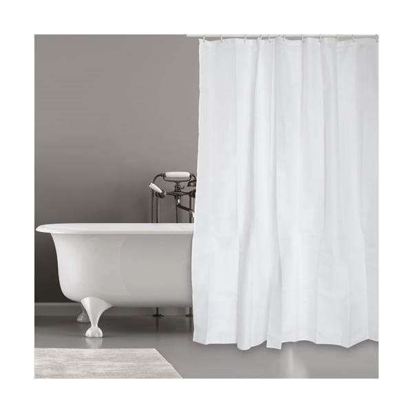 MSV - Rideau de douche polyester 180x200cm blanc