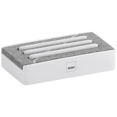 PORTE SAVON CUBE BLANC PIERRE