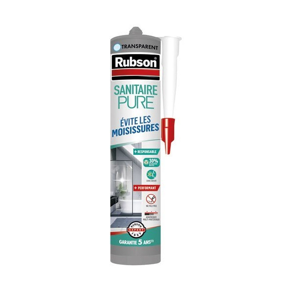 RUBSON - Mastic pure sanitaire transparent cartouche 280ml