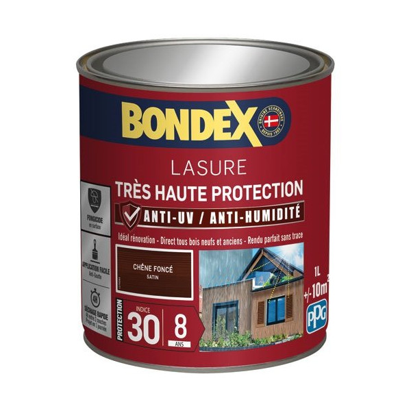 BONDEX - Bondex lasure ind 30 / 8 ans 1l chêne foncé
