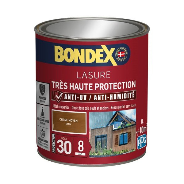 BONDEX - Bondex lasure ind 30 / 8 ans 1l chêne moyen