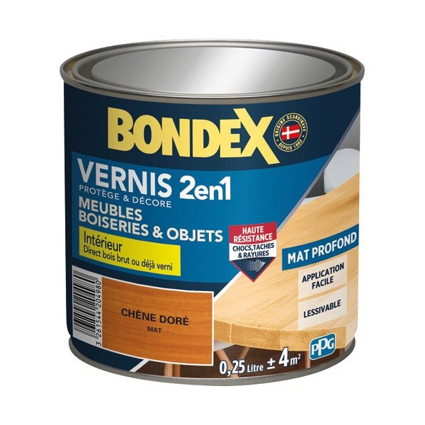 BONDEX - Vernis chêne doré brillant 250 ml