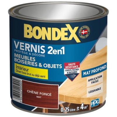 VERNIS CHENE FONCE MAT 250ML (Vendu par 1)