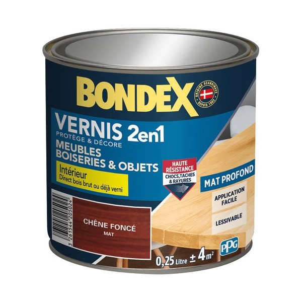 BONDEX - Vernis chêne foncé mat 250ml