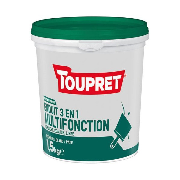 TOUPRET - Enduit 3 en 1 multifonction pâte 1.5 kg