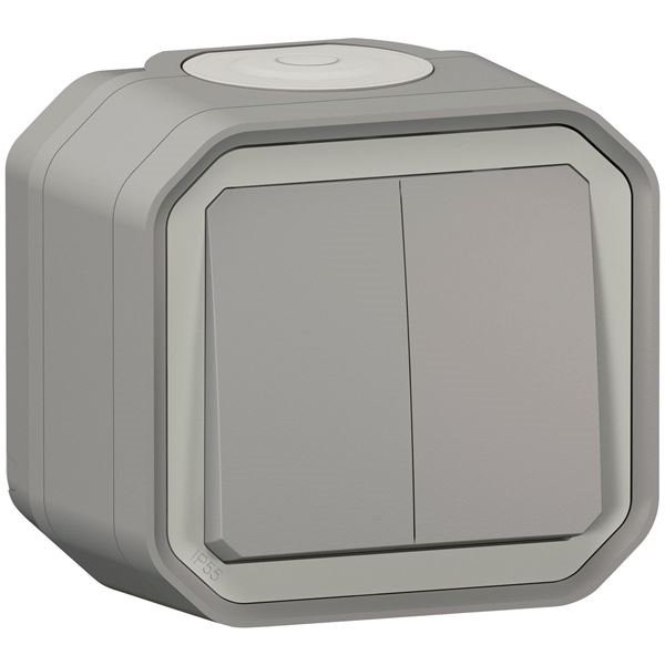 LEGRAND - Plexo interrupteur va et vient double gris complet