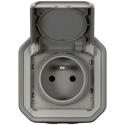 PLEXO PRISE 2P T GRIS COMPLET