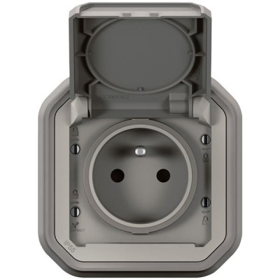 PLEXO PRISE 2P T ENCASTRE GRIS