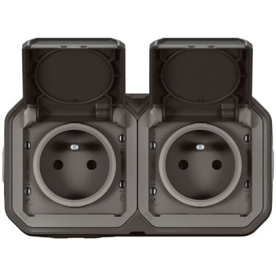 PLEXO 2 PRISE HORIZONTAL ANTHR.ENCAST.