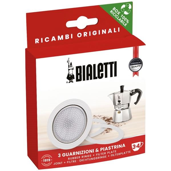 BIALETTI - Filtre + 3 joints pour cafetière italienne 12 tasses