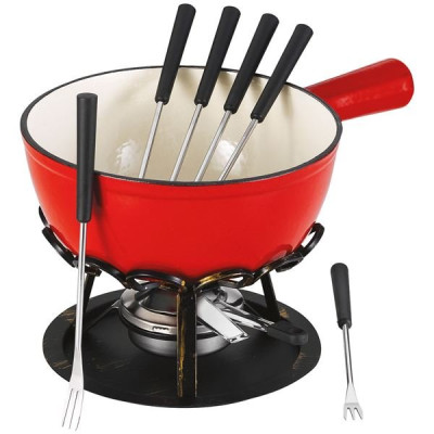 FONDUE 20 CM ROUGE UNI RECHAUD FER