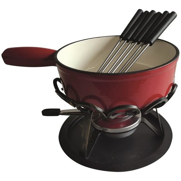TABLE ET COOK - Service à fondue 24 cm Rouge - Savoyard