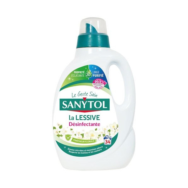 SANYTOL - Sanytol lessive désinfectante fraicheur florale 1.70l