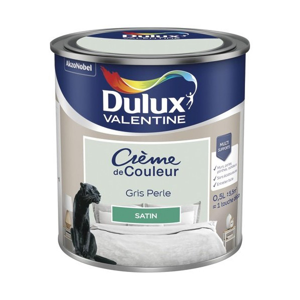 DULUX VALENTINE - Valentine crème de couleur satin 0.5l gris perle