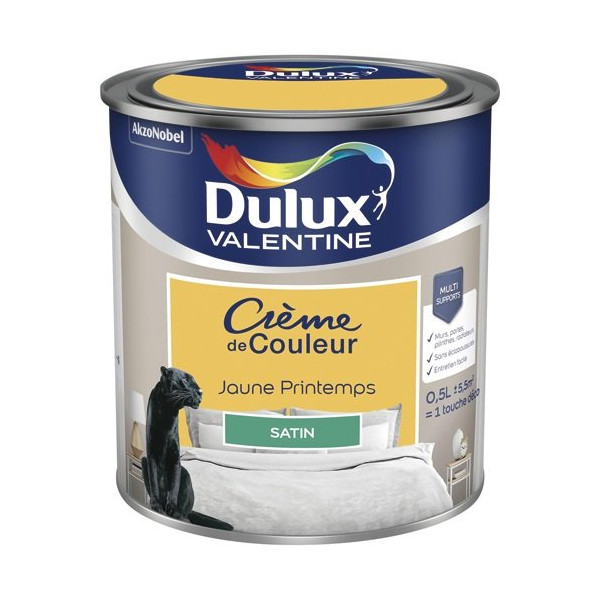 DULUX VALENTINE - Valentine crème de couleur satin 0.5l jaune printemps