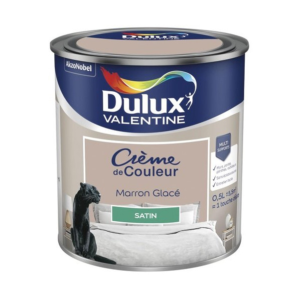 DULUX VALENTINE - Valentine crème de couleur satin 0.5l marron glacé