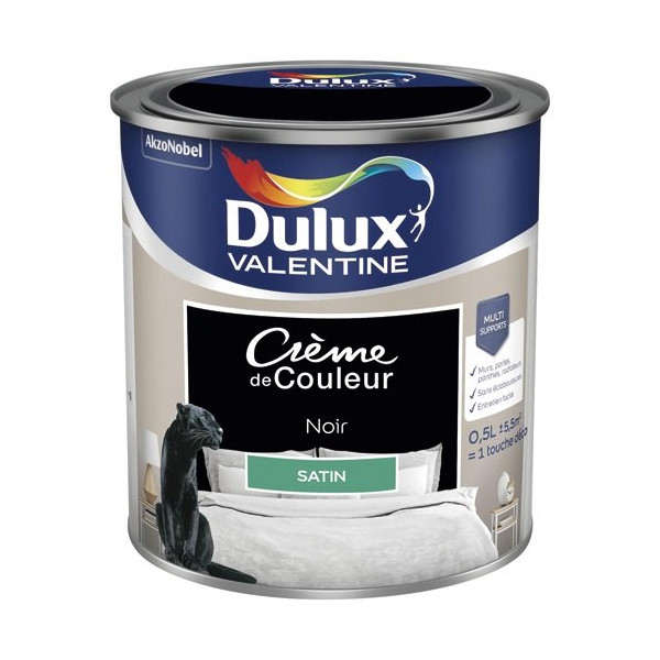 DULUX VALENTINE - Valentine crème de couleur satin 0.5l noir