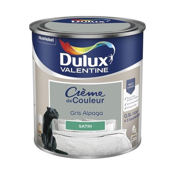 DULUX VALENTINE - Valentine crème de couleur satin 0.5l gris alpaga