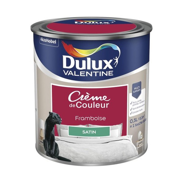 DULUX VALENTINE - Valentine crème de couleur satin 0.5l framboise