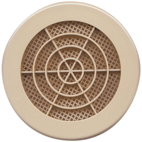 AUTOGYRE - Grille fixe ronde à clipser avec moustiquaire Ø100mm sable