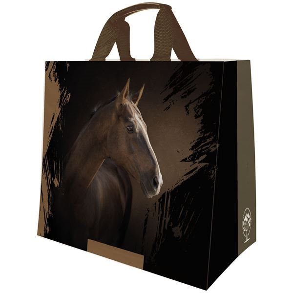 SPHERE - Sac cabas polypro tisse chevaux 33l dim.43+20x38cm