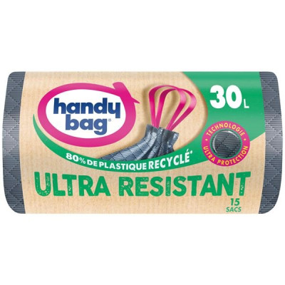 SAC POUBELLE POIGNEES COULISSA.30L X15 (Vendu par 1)