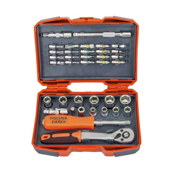 FISCHER DAREX - Coffret douilles et embouts 1/4 38 pièces