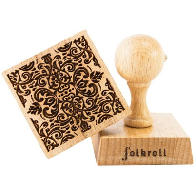 TAMPON DECO CARRE DAMASSE