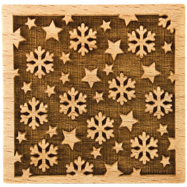 PATISSE - Tampon à biscuits carré - Motif Flocons de neige