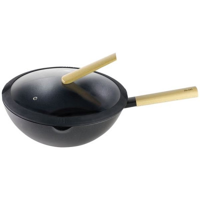 WOK ALU REVETU ET COUVERCLE 30 CM