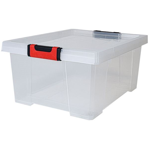 EDA - Boite de rangement avec couvercle Clipstock 30l naturel