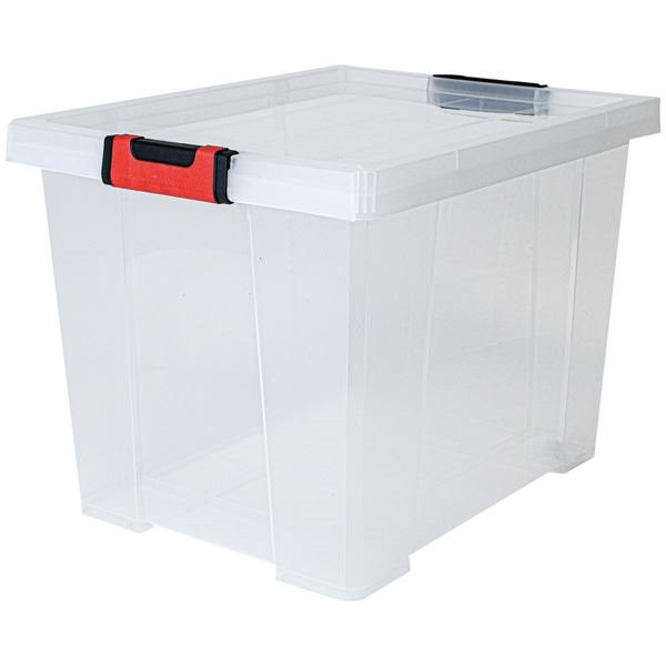 EDA - Boite de rangement avec couvercle Clipstock 45l naturel