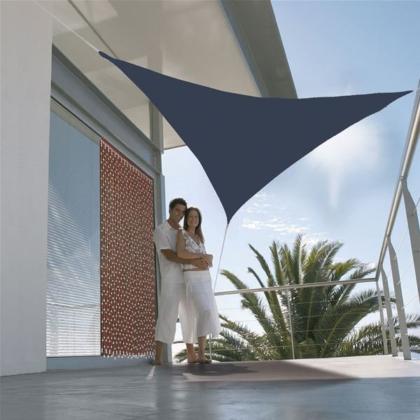 JARDILINE - Voile ombrage triangulaire 3m gris bleuté