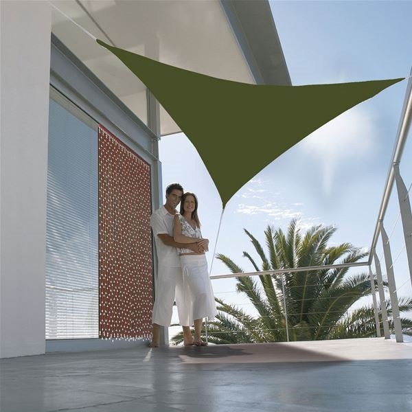 JARDILINE - Voile ombrage triangulaire 3m kaki