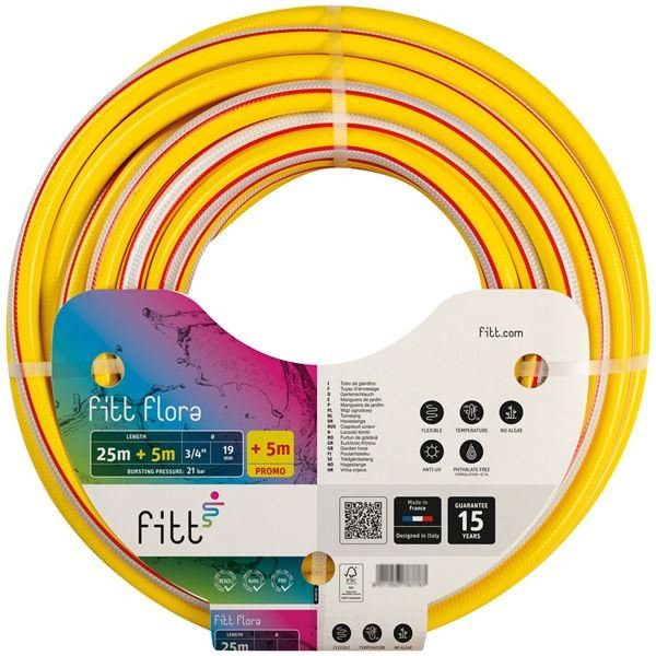 FITT - Tuyau Flora jaune diam.19mm 25m + 5m gratuits