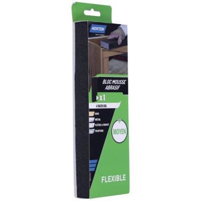 BLOC MOUSSE ABRA.225X80X25 GRAIN MOYEN (Vendu par 1)