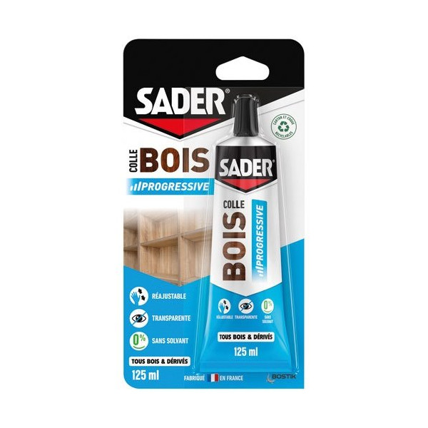 SADER - Colle bois prise progressive 125ml Sader