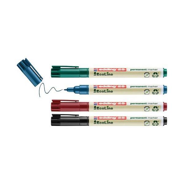 EDDING - Marqueur trait fin 1mm permanent ecoline étui assorti de 4