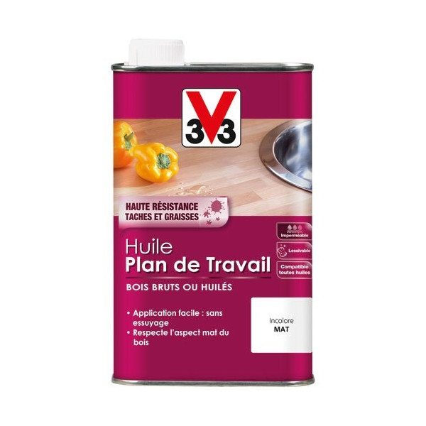V33 - Huile plan de travail incolore 0.5l
