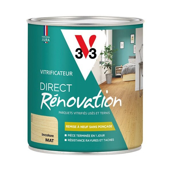 V33 - Vitrificateur rénovation incolore mat 0.75l