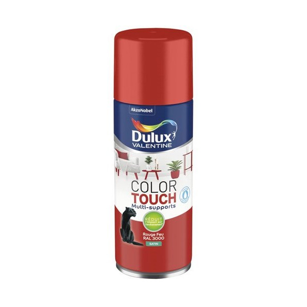 DULUX VALENTINE - Aérosol Color Touch satin rouge feu 400ml