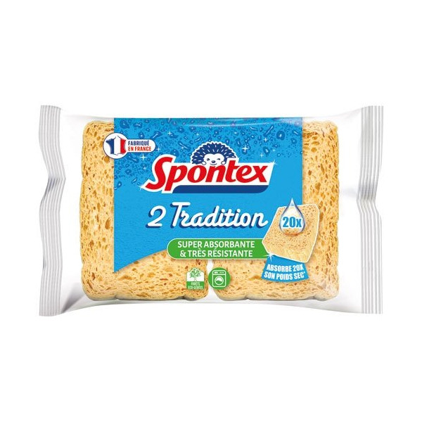 SPONTEX - Eponges tradition super résistantes absorbantes n2x2