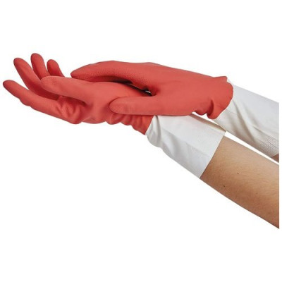 Gants l'essentiel latex naturel bicolore x 2paires taille L