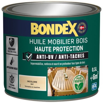 Huile Mobilier Mat Incolore Pot 0L5