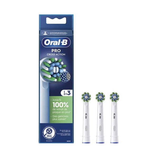 BRAUN - Lot de 3 brossettes - Cross Action - CROSSACTIONX3